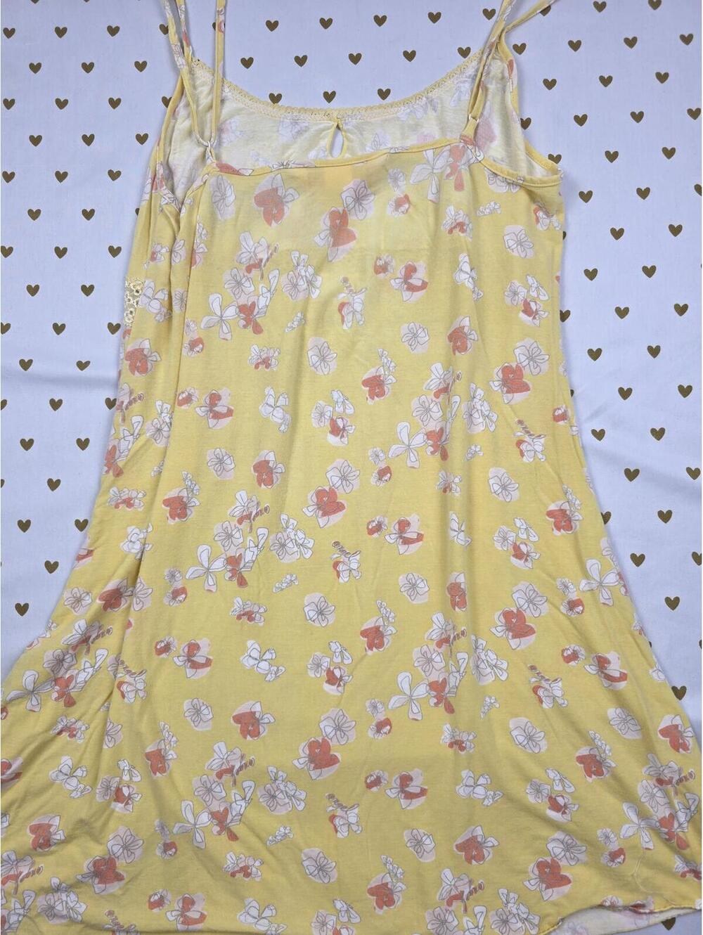 Victorias Secret Vintage ANGELS Medium Yellow Soft Sleep Dress Nightie Y2 MODAL - Picture 6 of 6